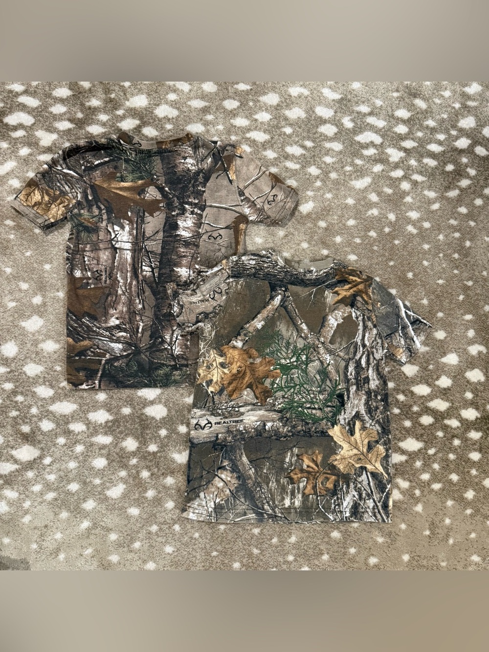 Bundle (6) Camo Short & Long Sleeve Shirts. Brown/Green Camouflage. Size XS 6/7 - Picture 13 of 16